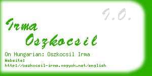 irma oszkocsil business card